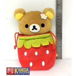 San-X Rilakkuma in Strawberry Bag Plush Doll Japan Amusement Prize Game Doll