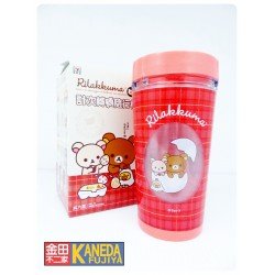 Rilakkuma Relax Bear Portable Cup with Turn around images & hidratation record 400ml RED Delicity Ver. Limited