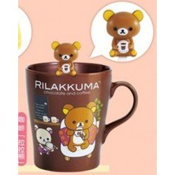 Relax Bear Rilakkuma Family BIG Porcelaine Mug Cup with Stirrier Asia Seven Eleven Limited - Brown Bear Coffe Ver