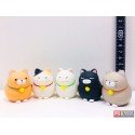 AMUSE ORIGINAL Hige Manjyu Cat Vynil Figure Mascot - Set of 5 pcs. (Kuromame, Mi Sama, Gray Cat, Maekake) Around 4cm